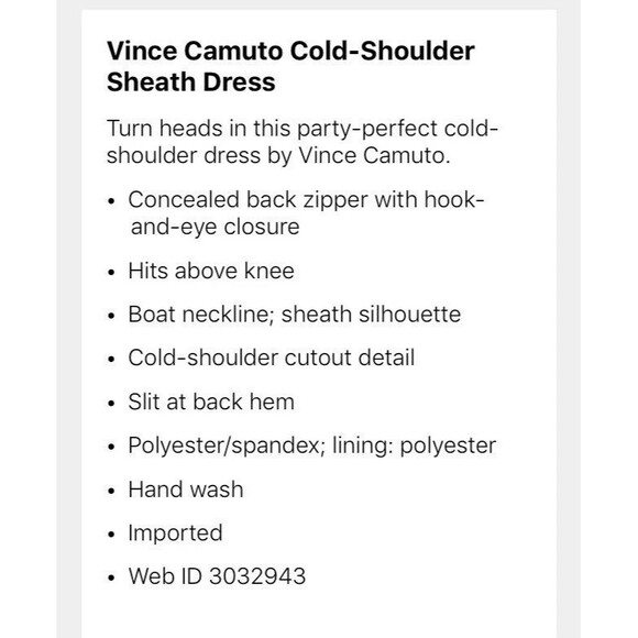 Vince Camuto 2 Dress Black Formal Black Tie Fitted Knee Cap Sleeves - Picture 7 of 7